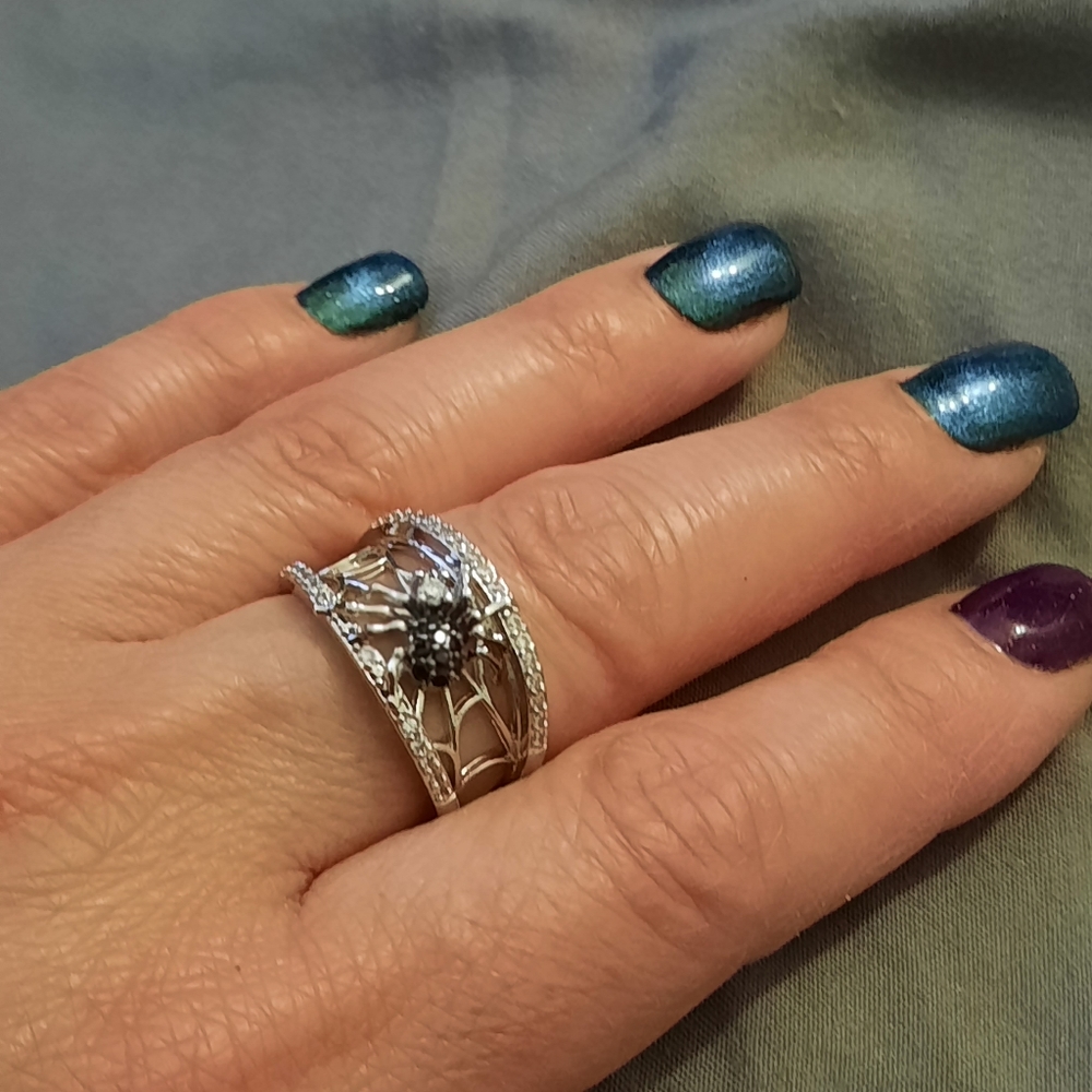 .925 Diamond Spider Ring size 6.5 *NWOT